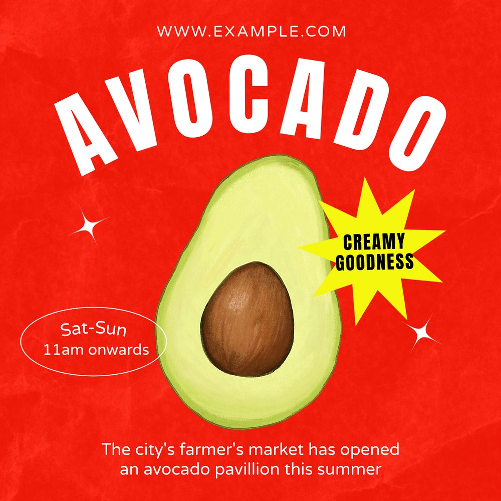 Avocado Instagram post template, editable text