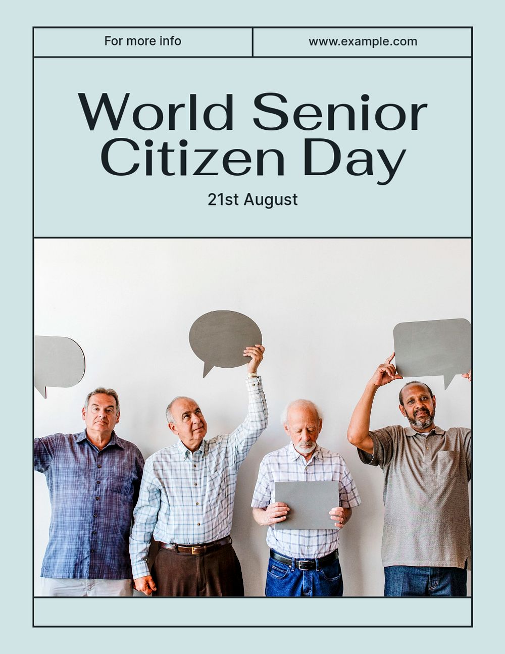 Senior citizen day flyer template, editable text & design