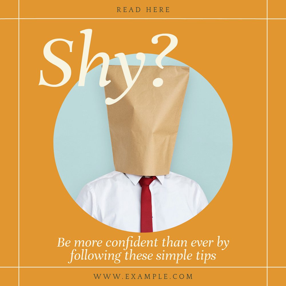 Shy Instagram post template, editable social media design