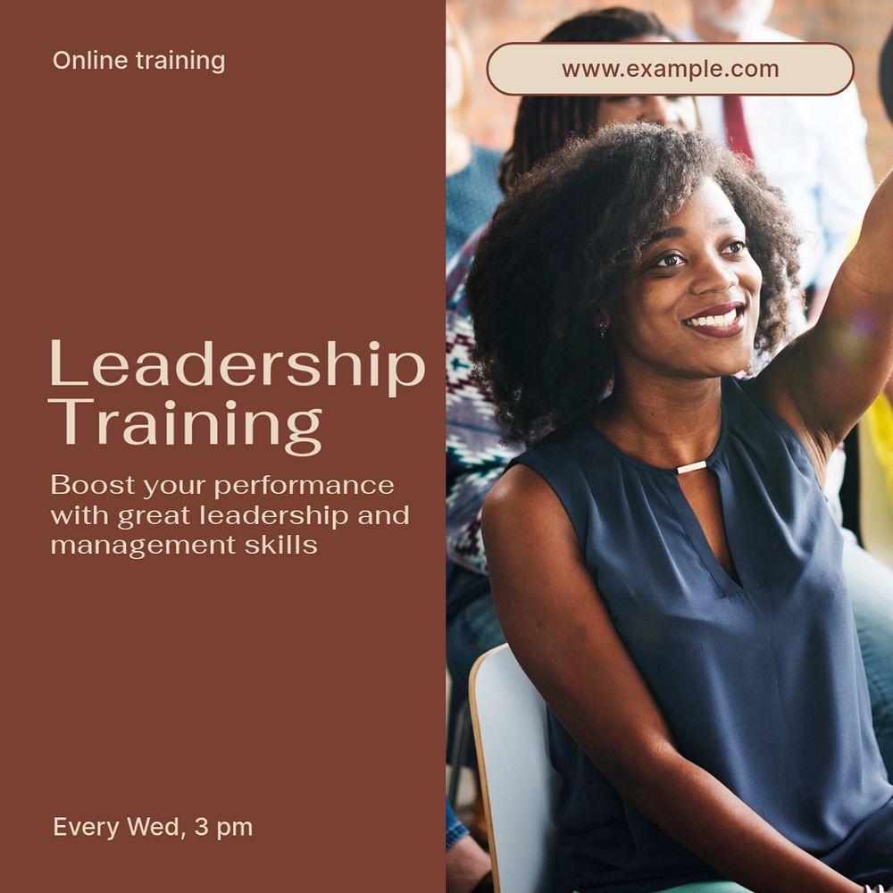 Leadership training Instagram post template, editable social media design