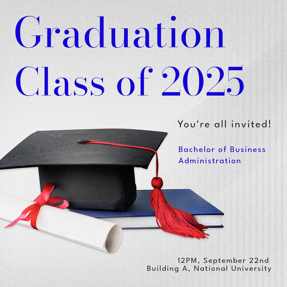 Graduation social post template, editable design for Instagram