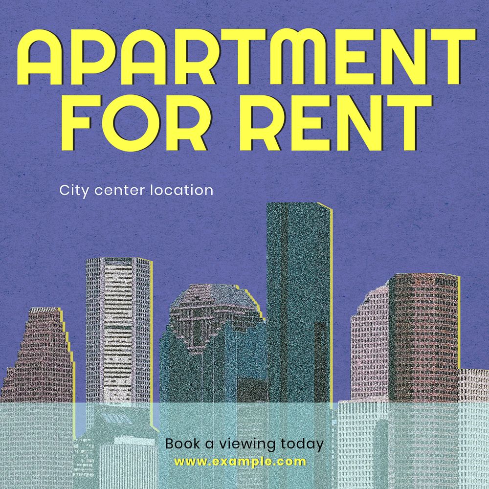 Apartment for rent Instagram post template, editable text