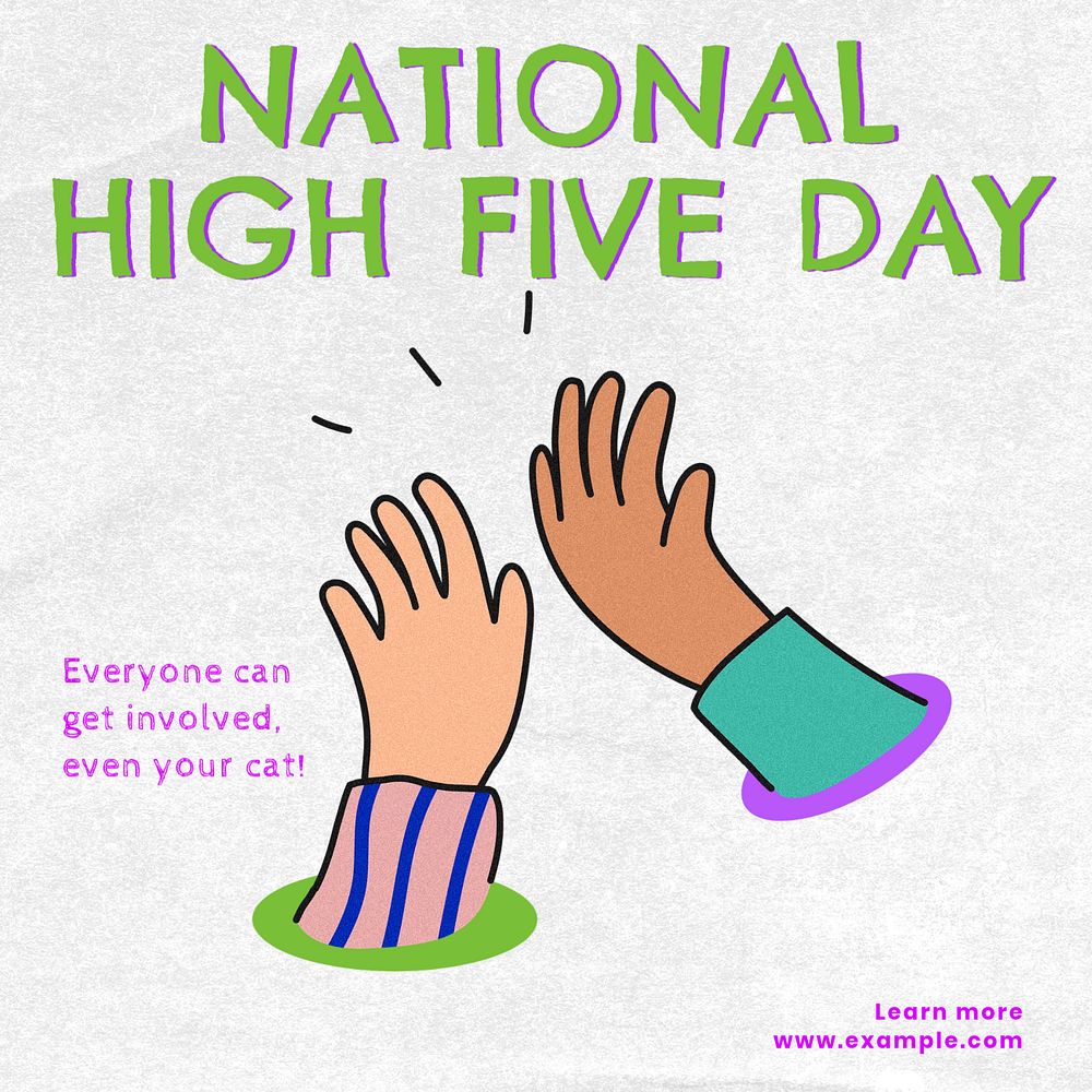 High five day post template, editable social media design