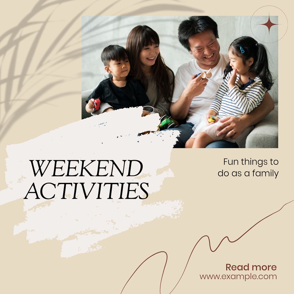 Family activities Instagram post template, editable social media design