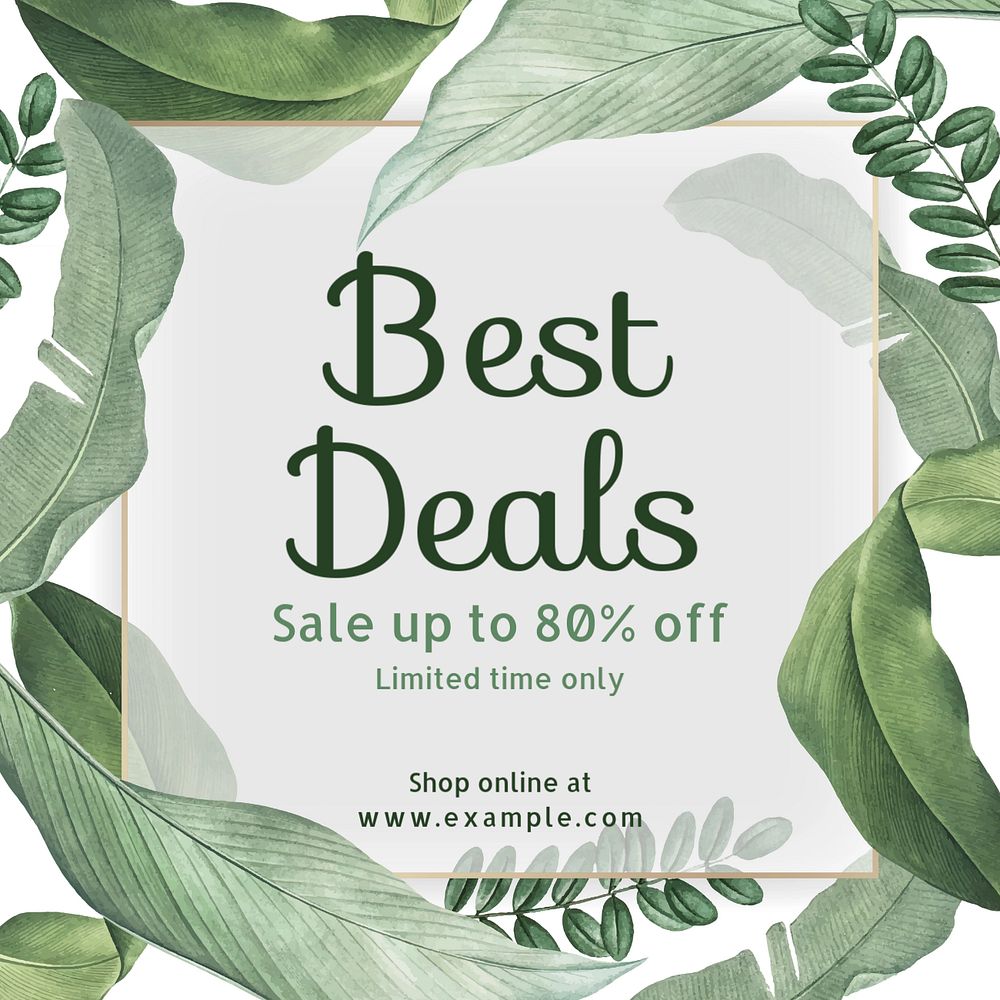 Best deals Instagram post template, editable text