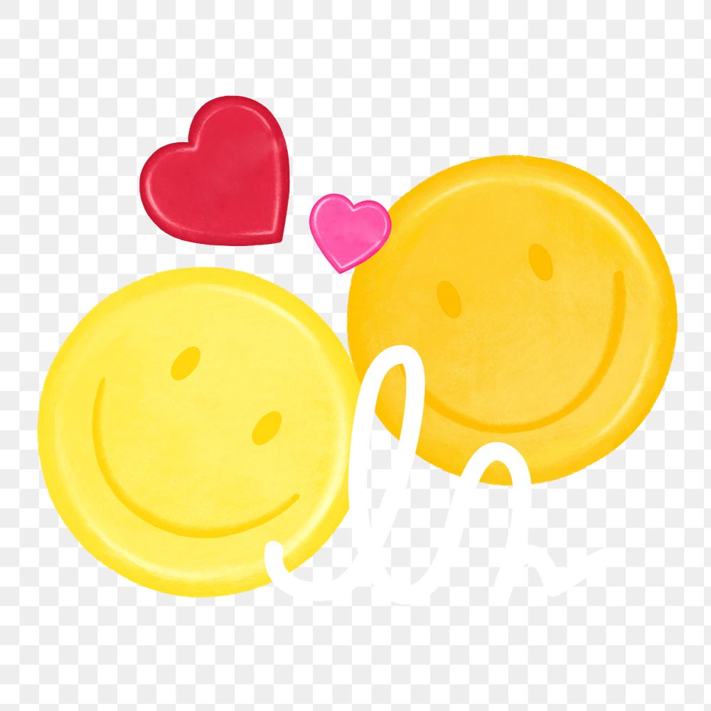 Couple smiling face emoticon png remix, editable design