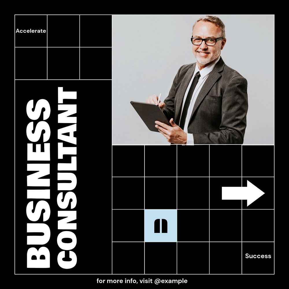 Business consultant Instagram post template, editable design