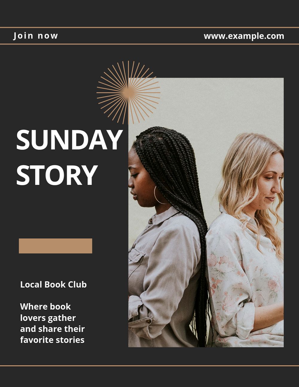 Story book club flyer template, editable text & design