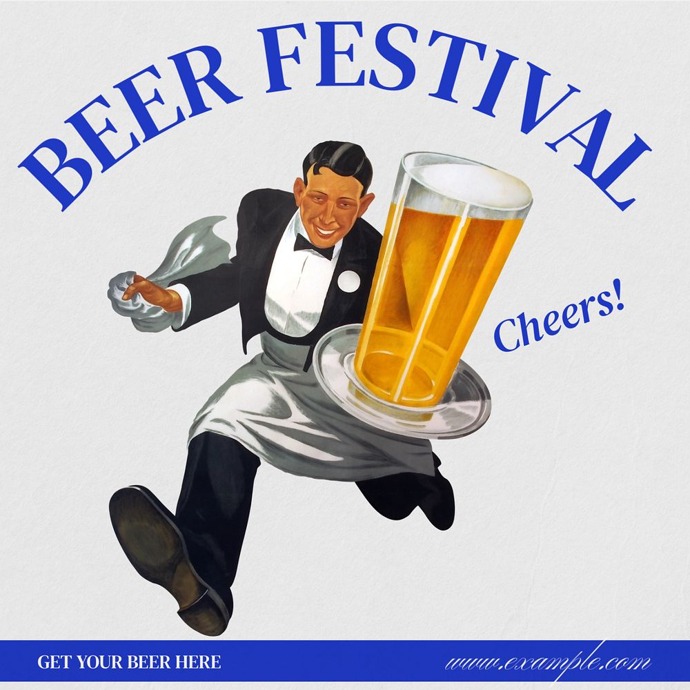 Beer festival Instagram post template, editable text