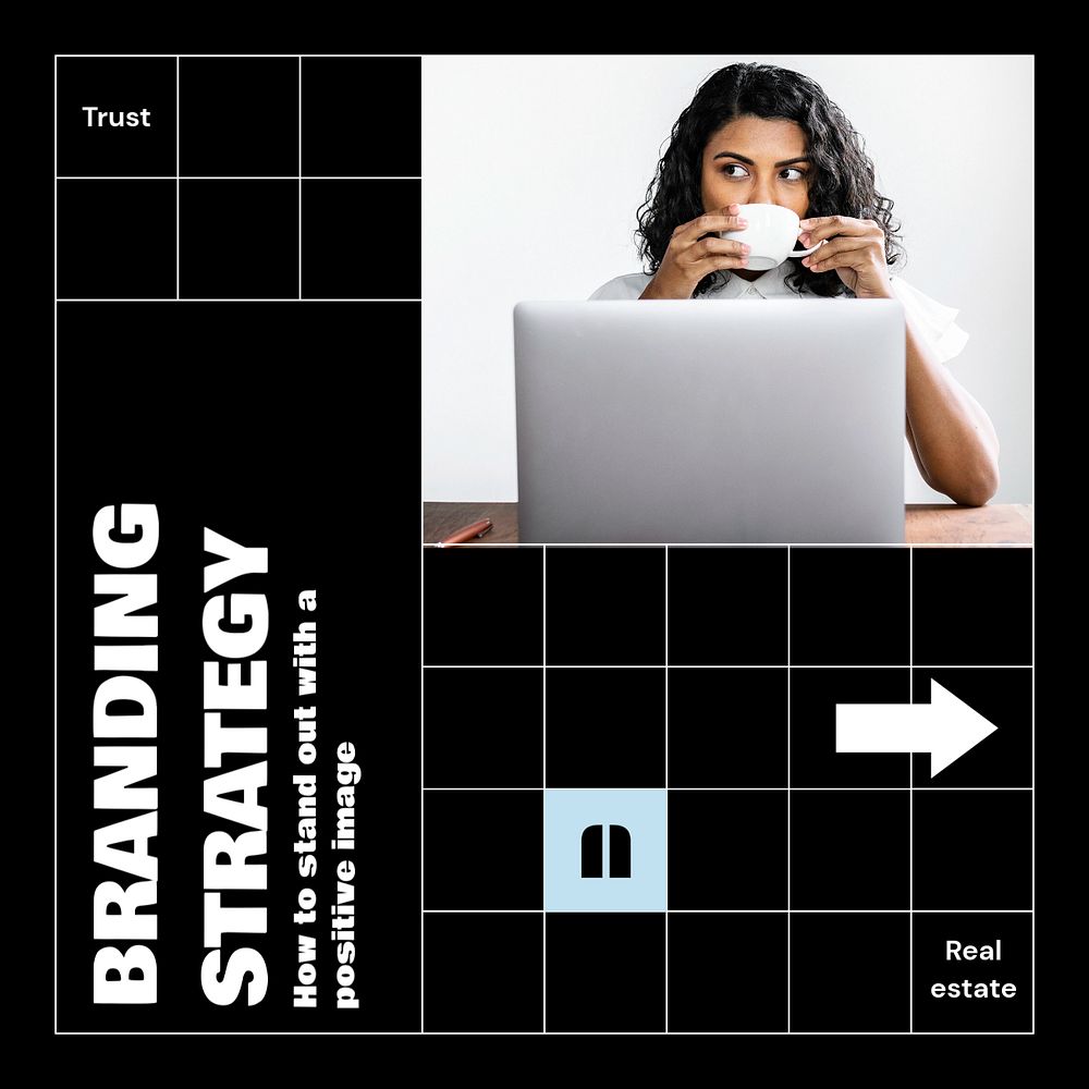 Branding strategy Instagram post template, editable text