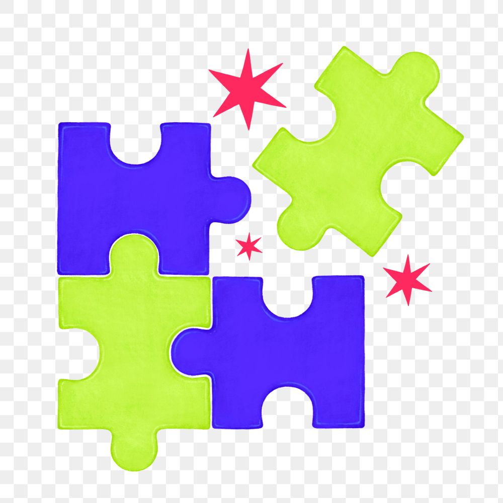 Colorful jigsaw puzzle png illustration, editable design