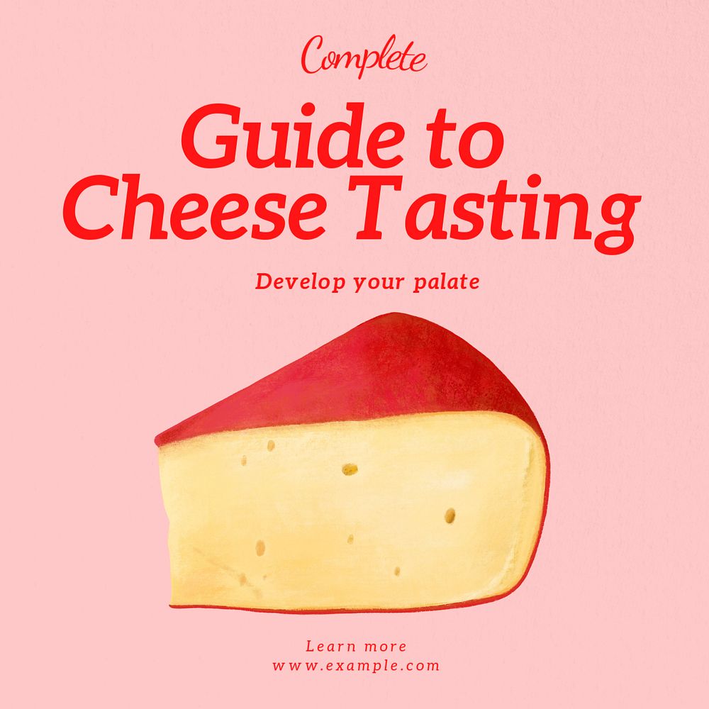 Cheese tasting Instagram post template, editable text