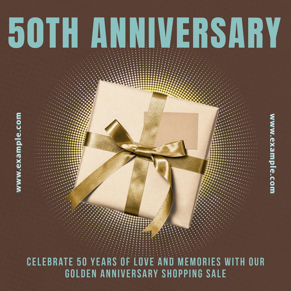 50th anniversary Instagram post template, editable text