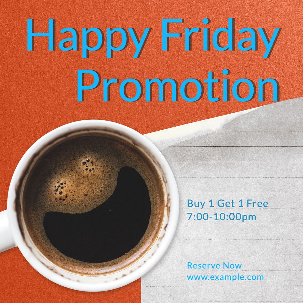 Happy Friday promotion Instagram post template, editable text