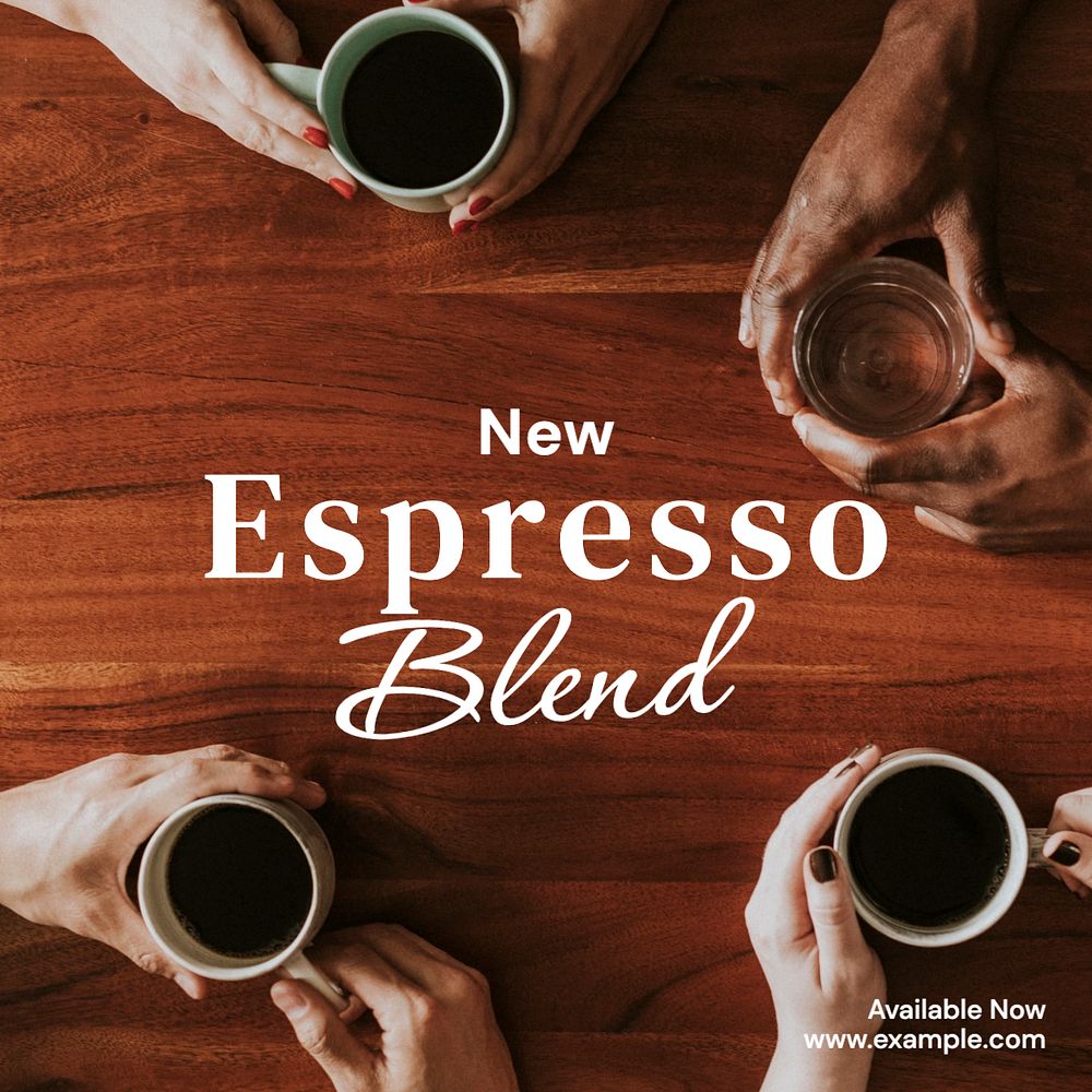 Espresso blend Instagram post template, editable text