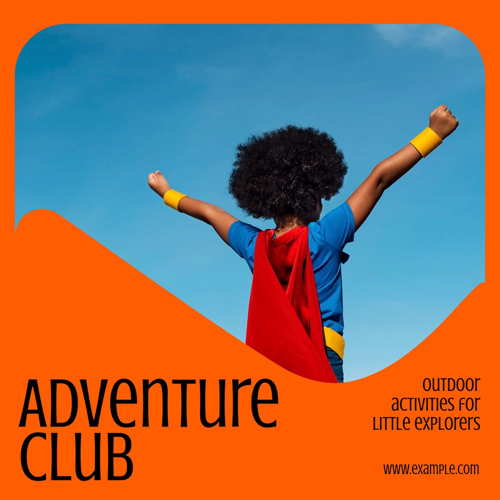 Club adventure Instagram post template, editable design