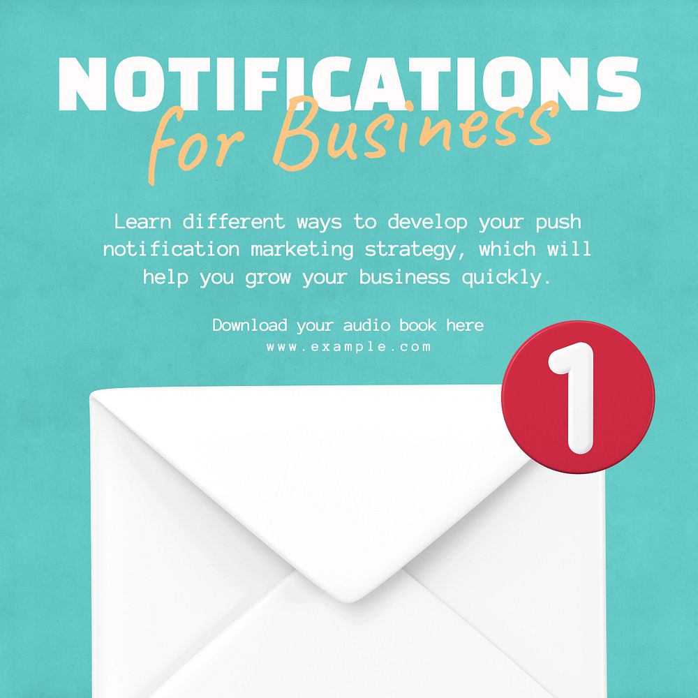 Push notification Instagram post template, editable text