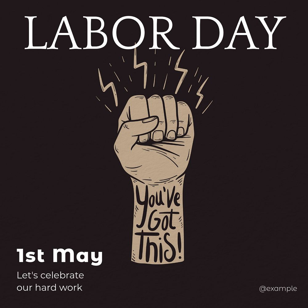 Labor day Instagram post template, editable text