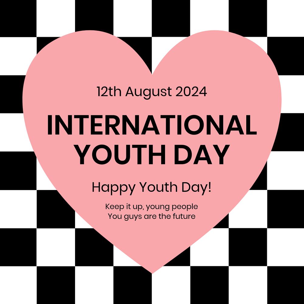 Youth day, editable template for social media post