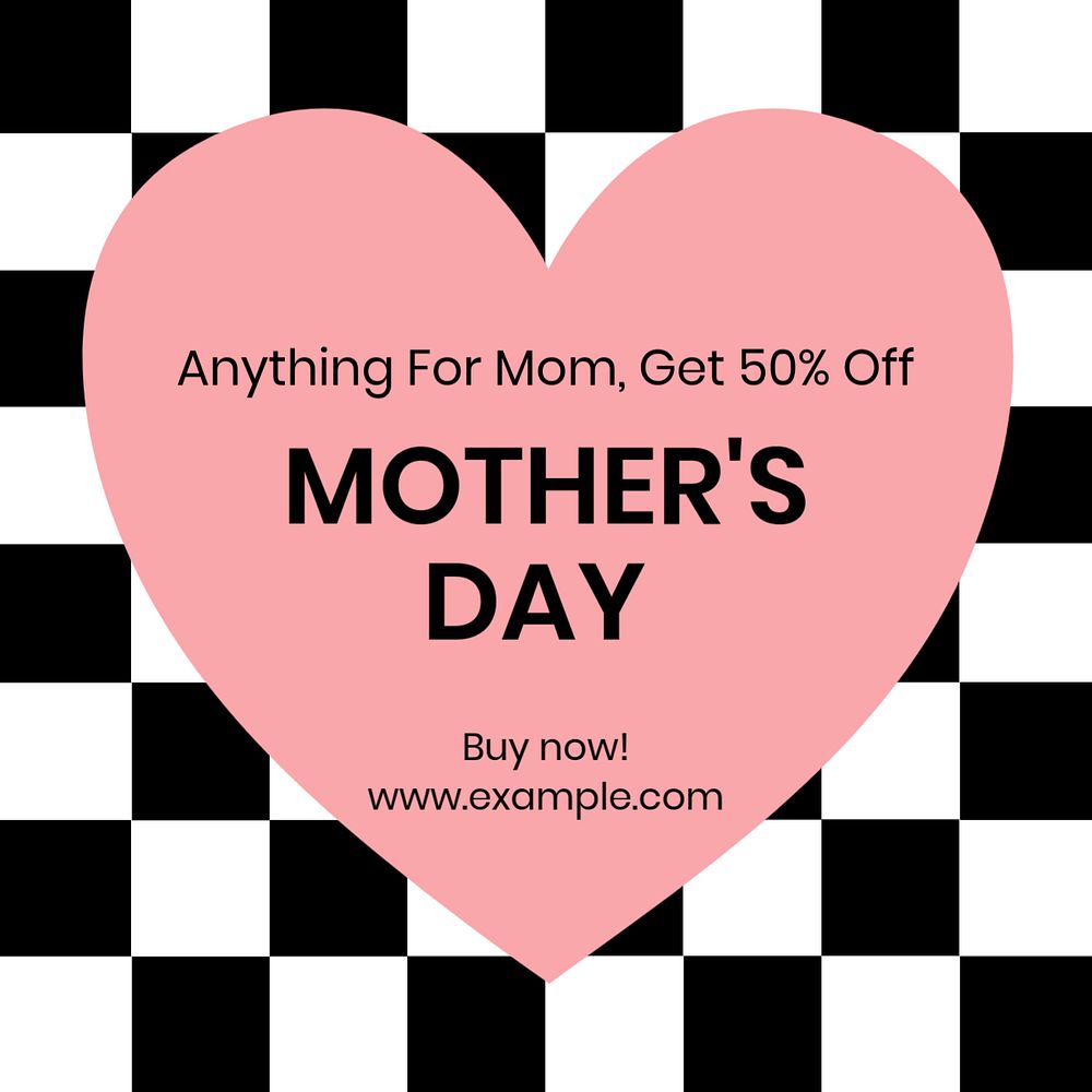 Mother's day sale, editable template for social media post