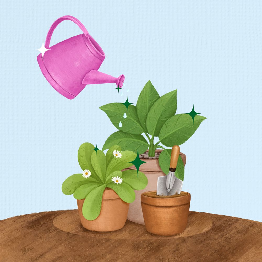 Aesthetic houseplant, gardening hobby remix, editable design