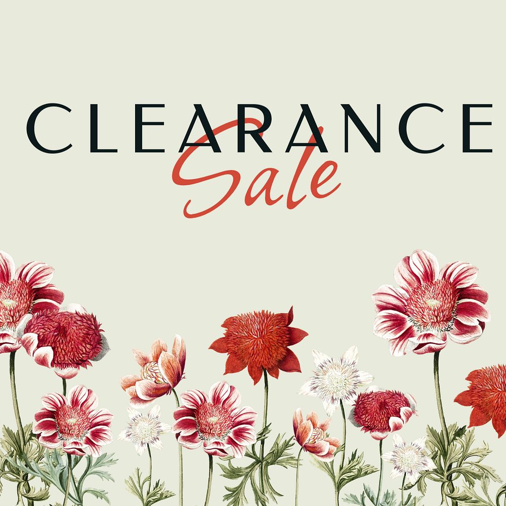 Clearance sale Instagram post template, editable text