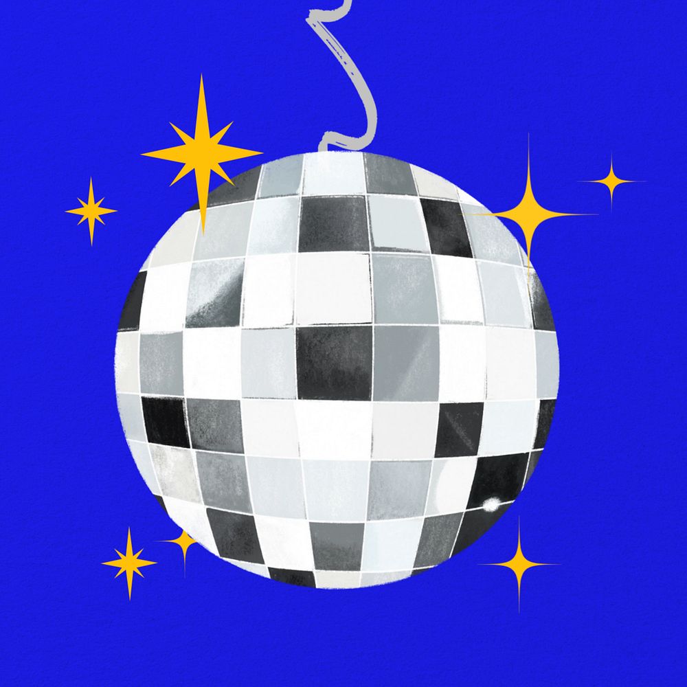 Party disco ball, celebration illustration, editable design