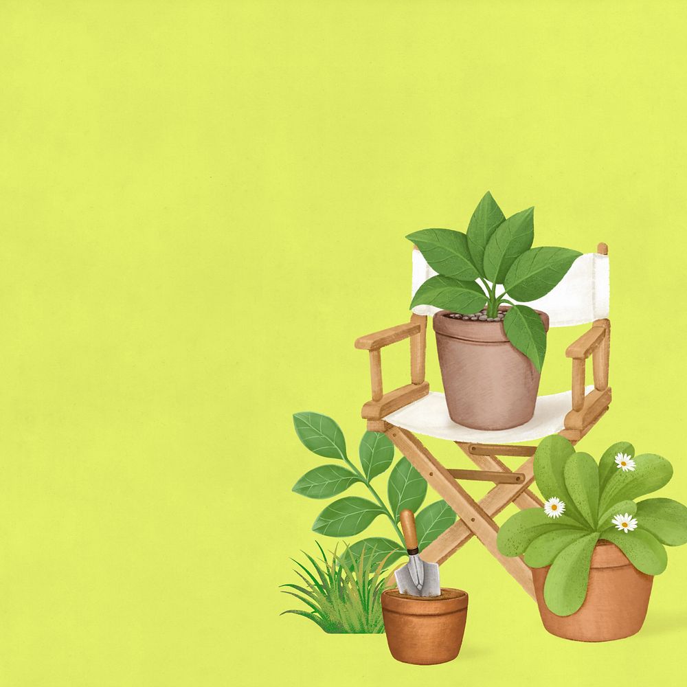 Plant care aesthetic background, hobby illustration, editable design