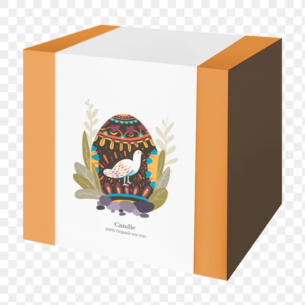 Box mockup png element, editable product packaging design