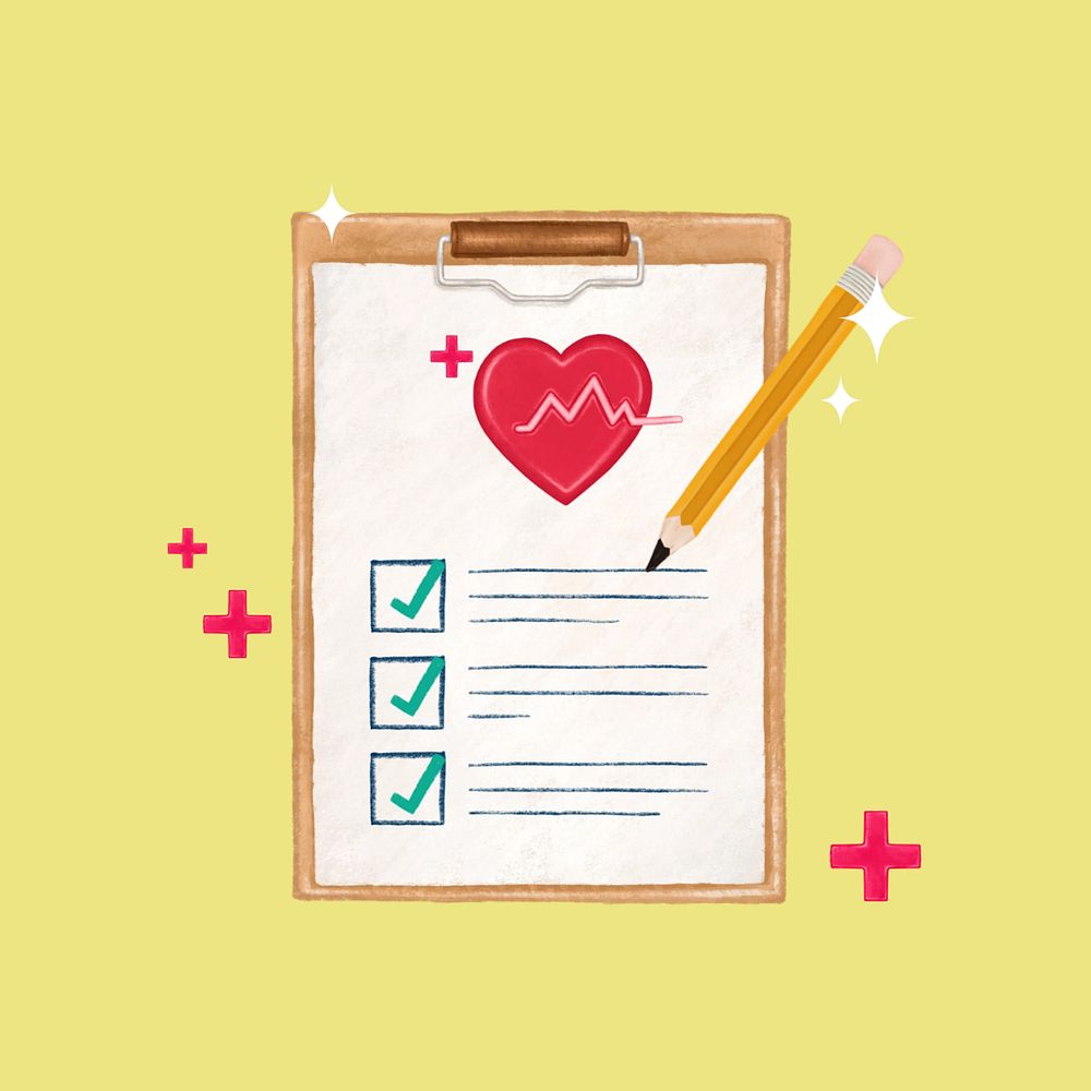 Health check-up checklist illustration, editable design