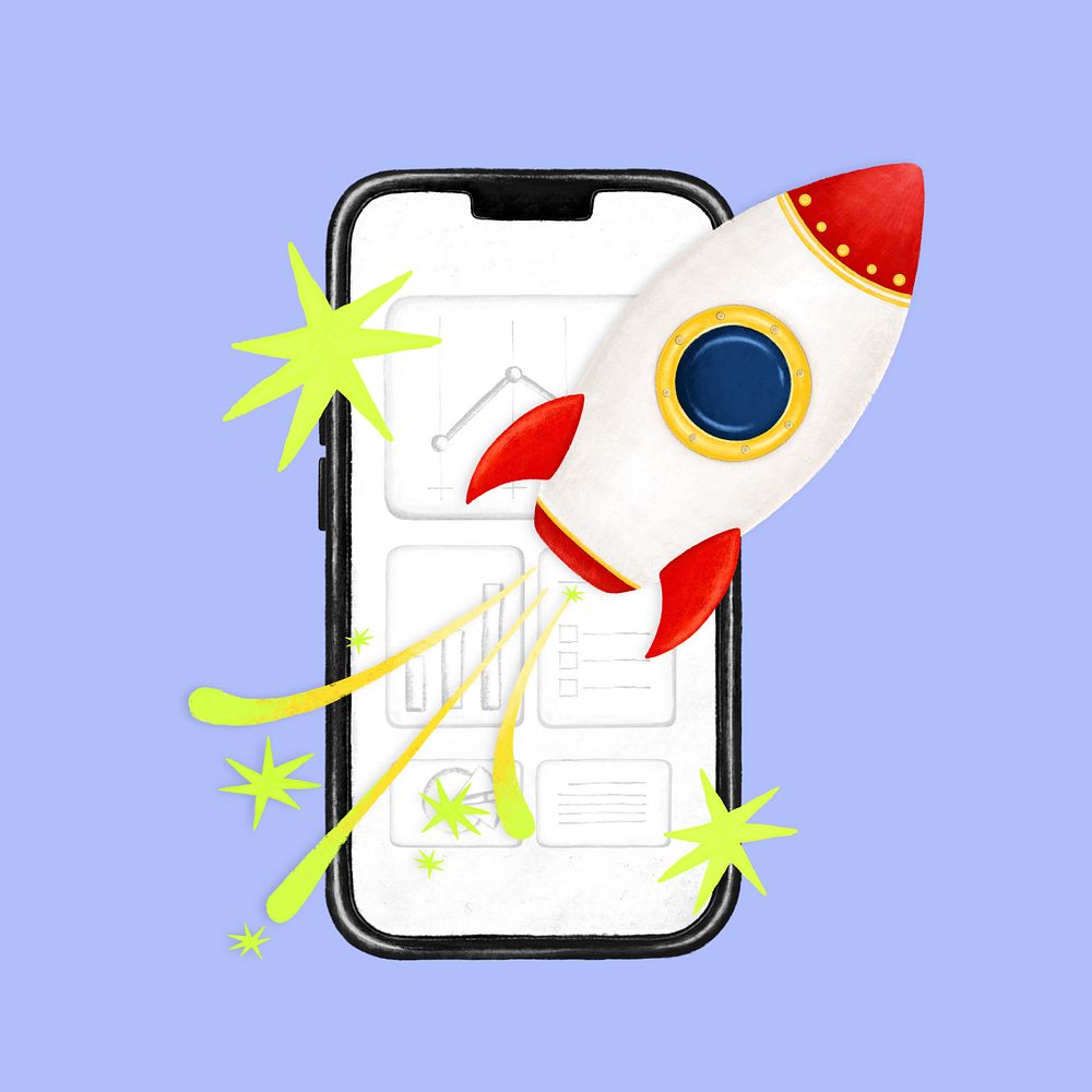 Digital marketing rocket, editable design