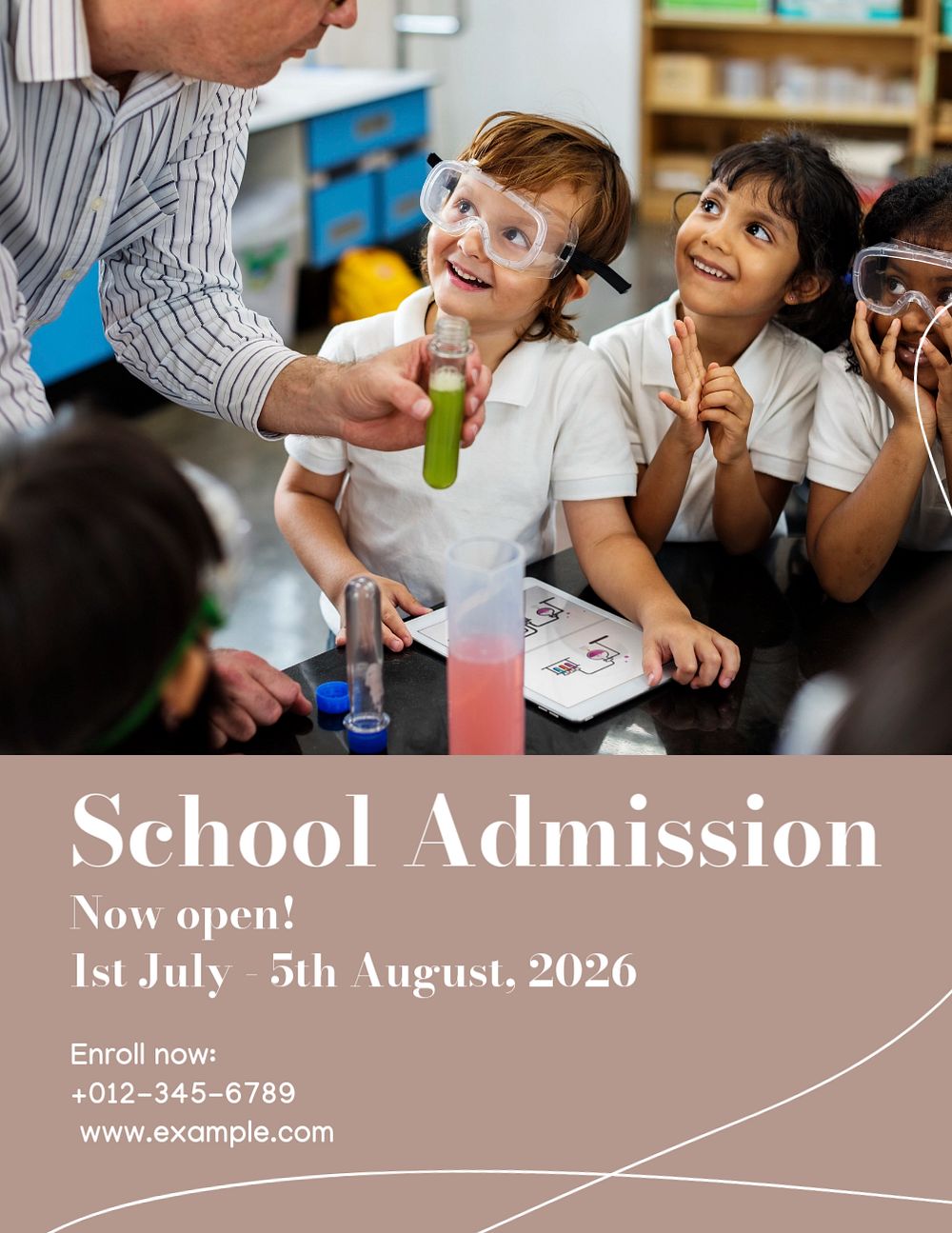 School admission flyer template, editable text & design