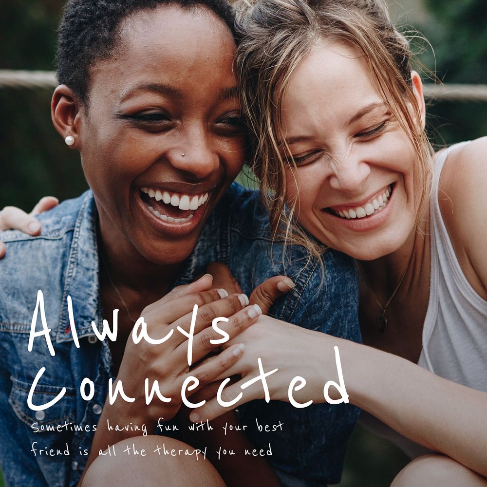 Always connected Instagram post template, editable text