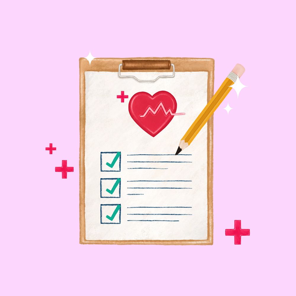 Health check-up checklist illustration, editable design