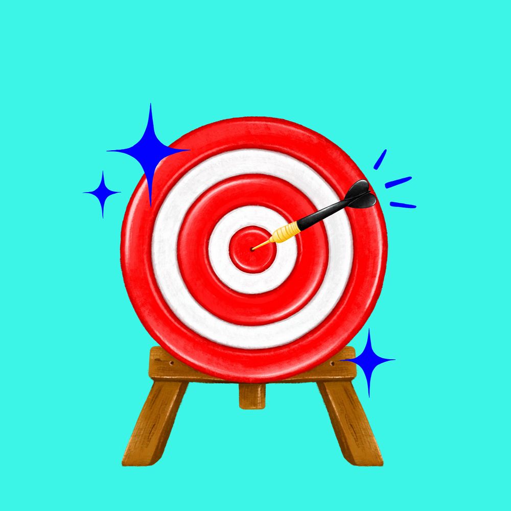 Bullseye target arrow illustration, editable design