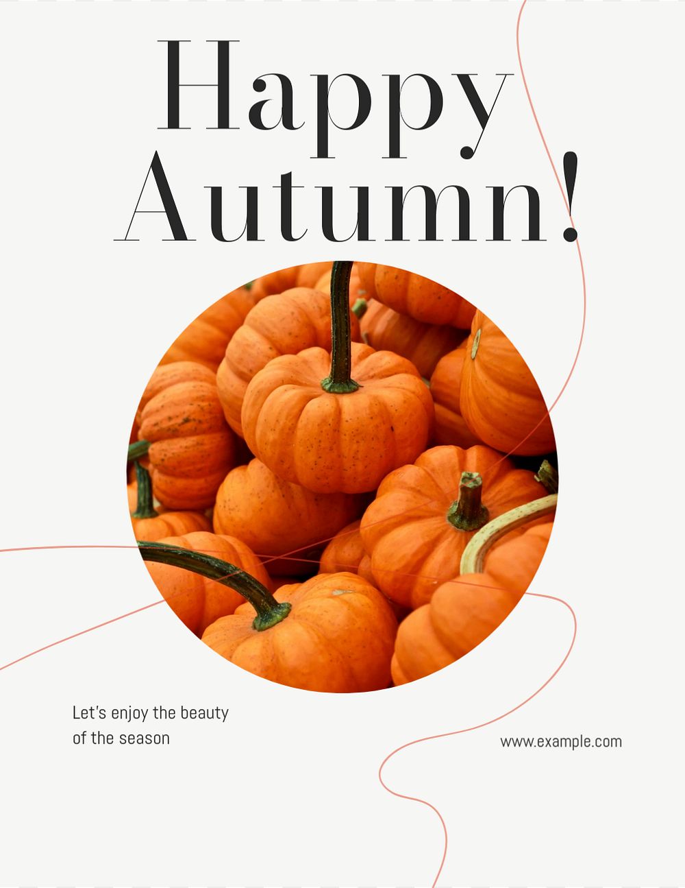 Happy autumn flyer template, editable text & design