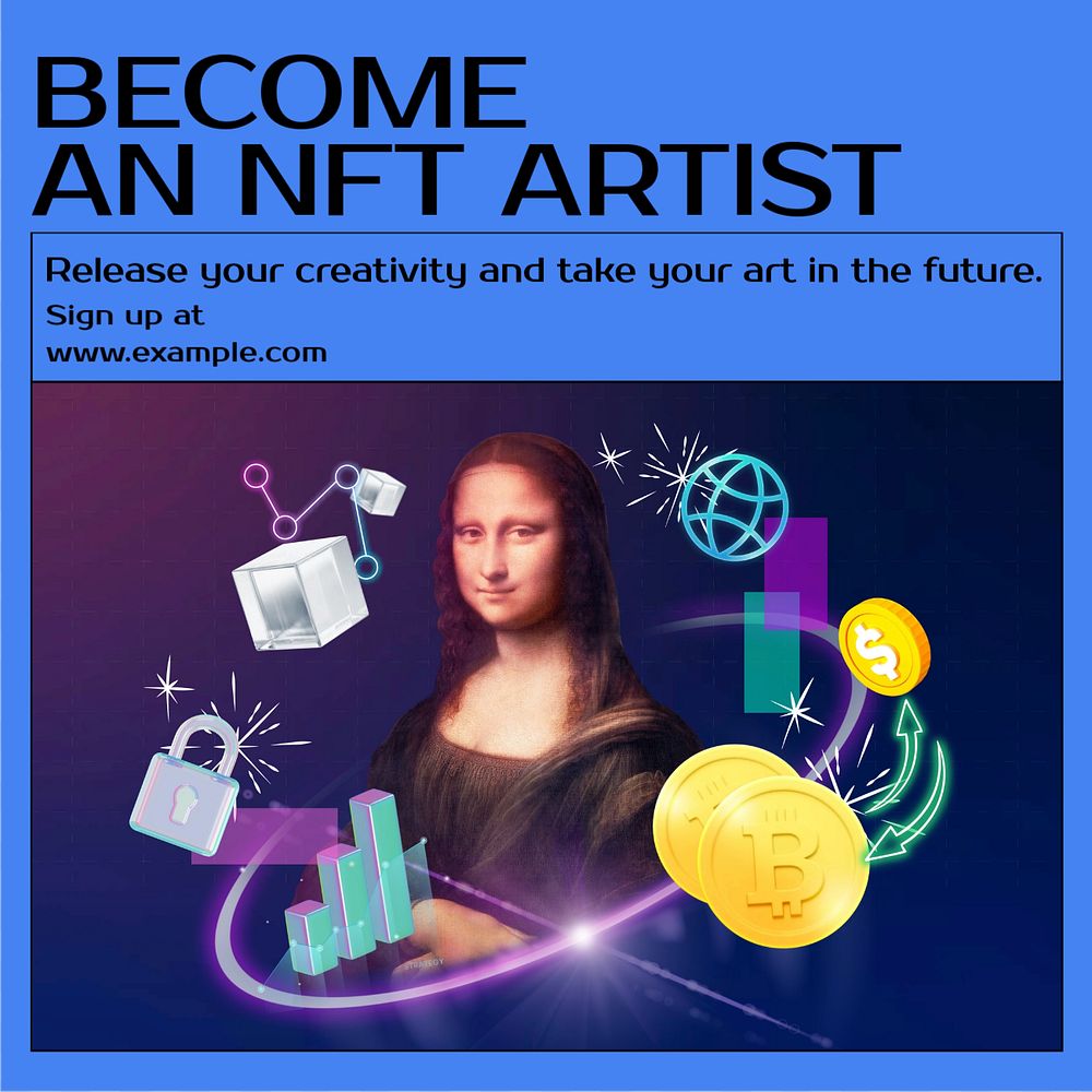 NFT artist Instagram post template, editable design