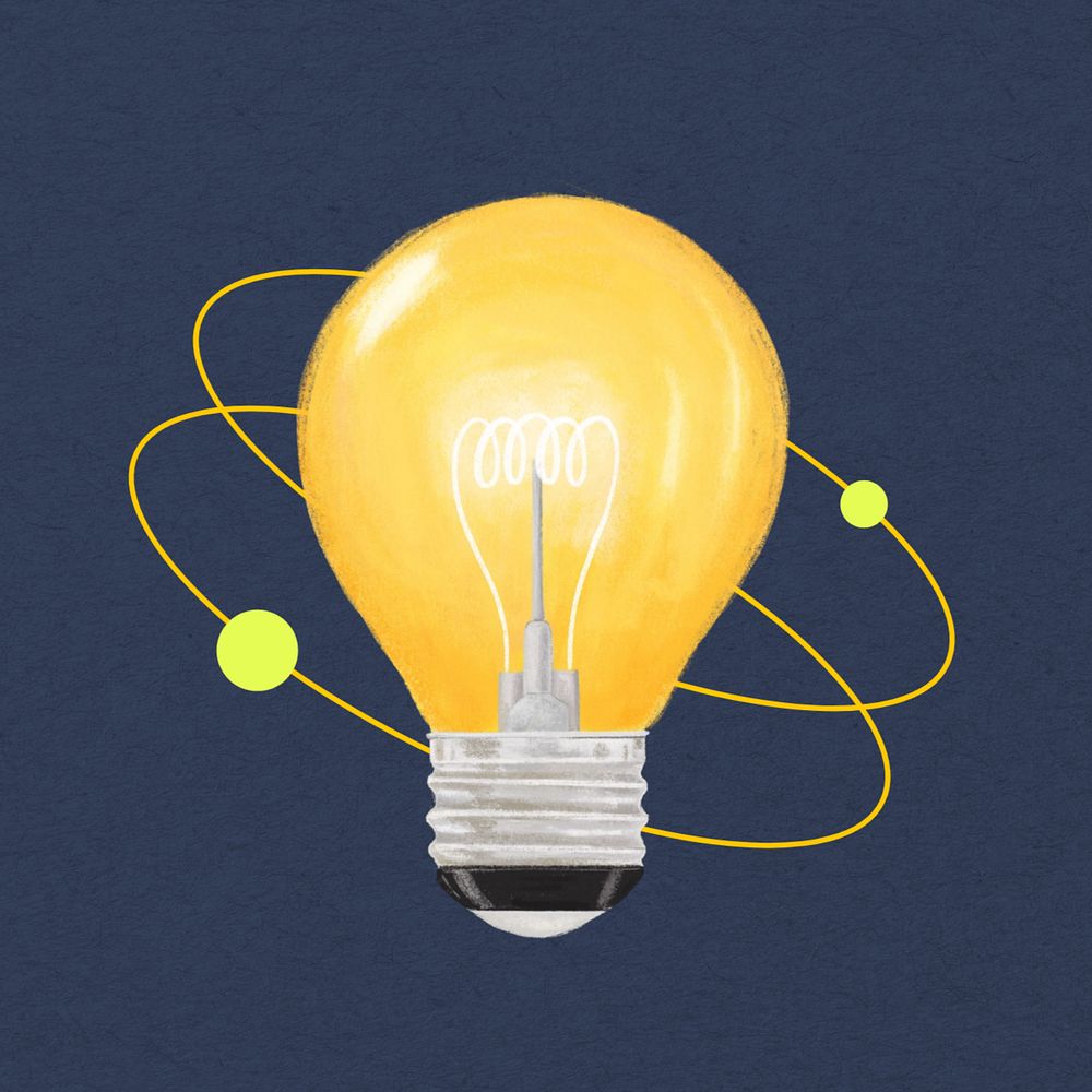 Creative idea, light bulb illustration, editable design