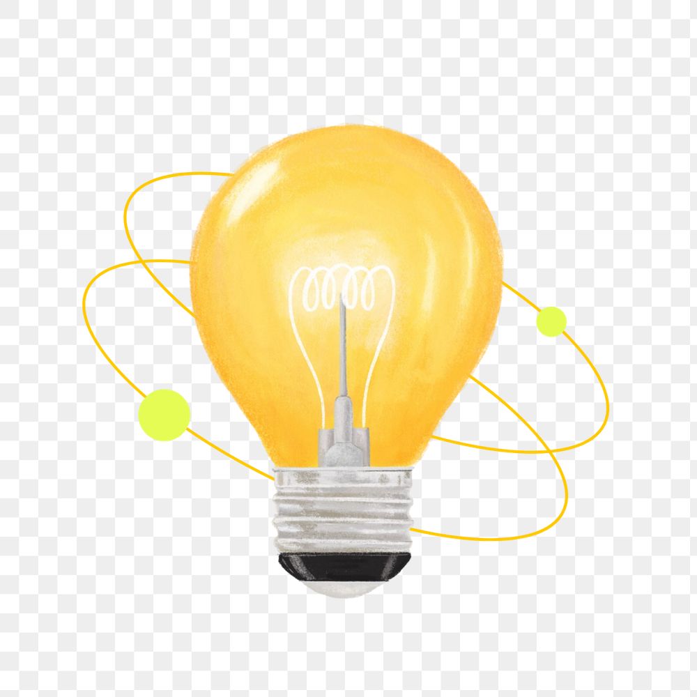 Creative idea png, light bulb illustration, editable design