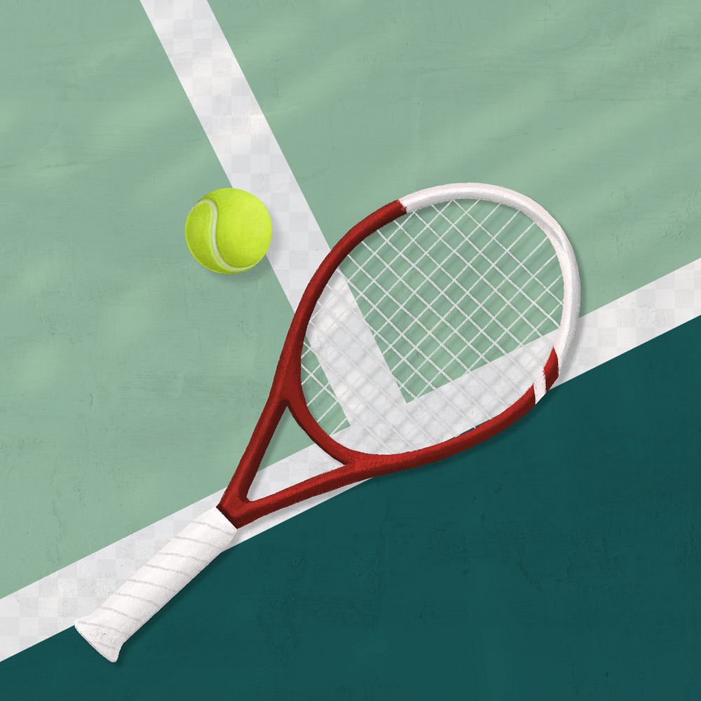 Tennis racket aesthetic, sport illustration, editable design