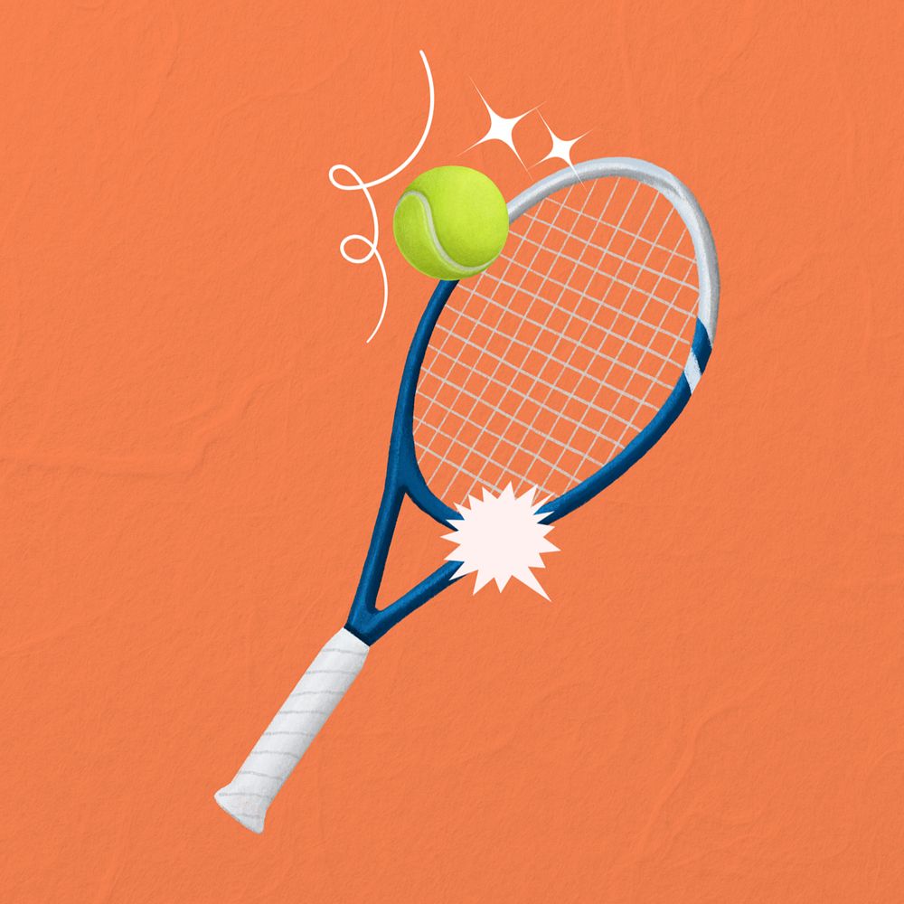 Tennis racket aesthetic, sport illustration, editable design