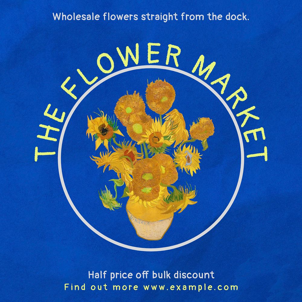 The flower market Instagram post template, editable text