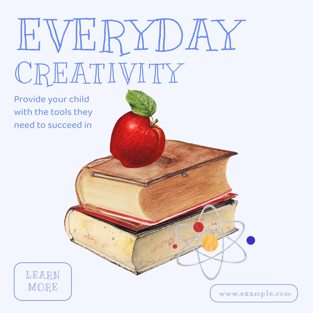 Educational child mind Instagram post template, editable text