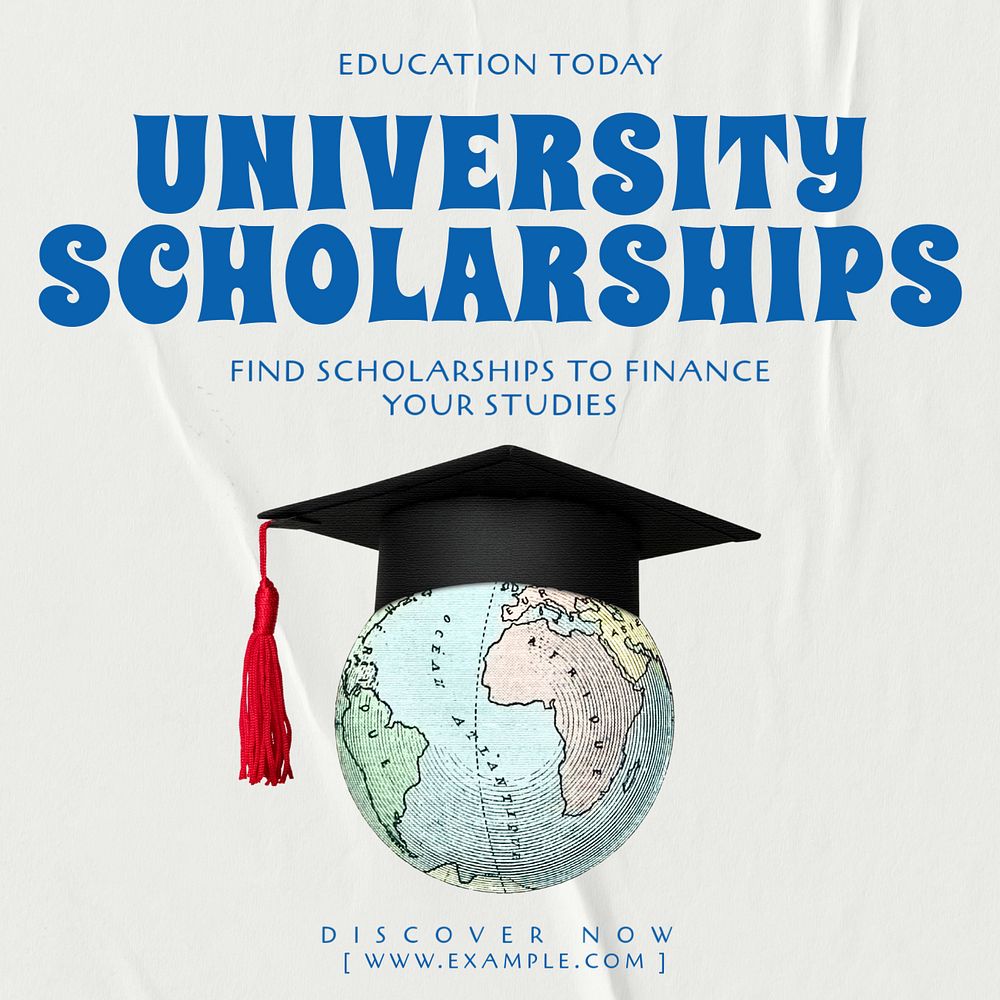 University scholarship Instagram post template, editable text