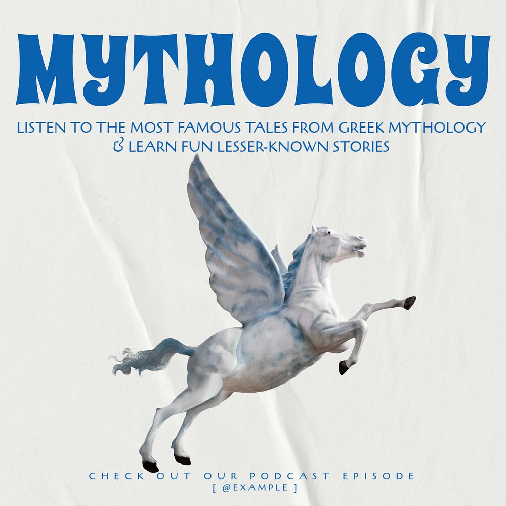 Greek mythology podcast post template, editable social media design