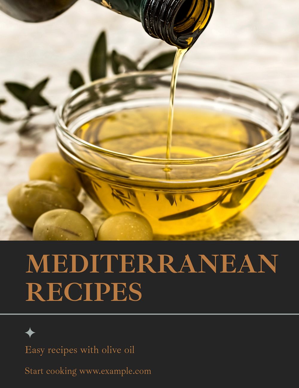 Mediterranean recipes flyer template, editable text & design