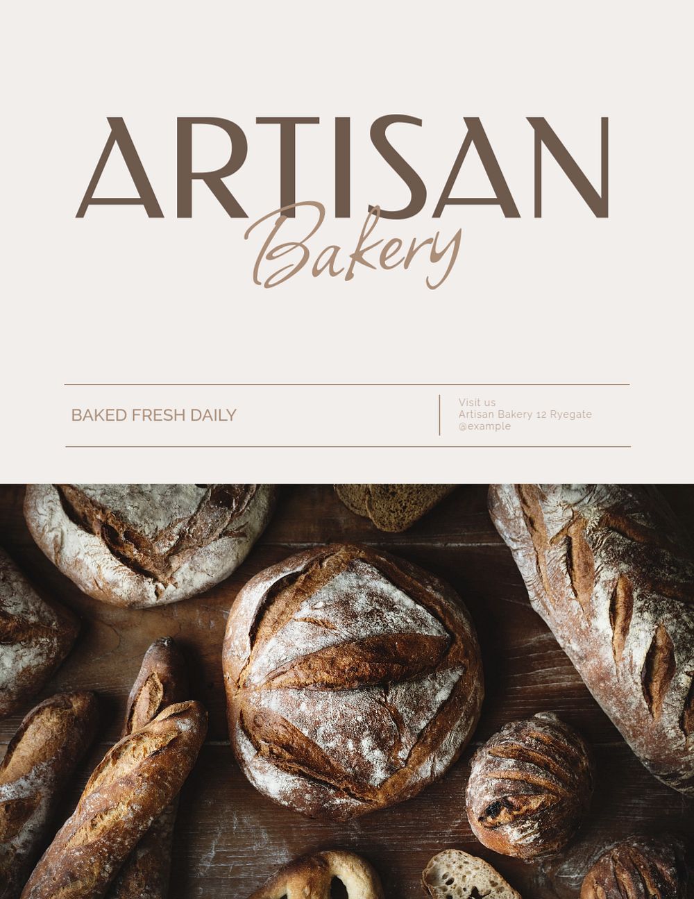 Artisan bakery flyer template, editable text & design