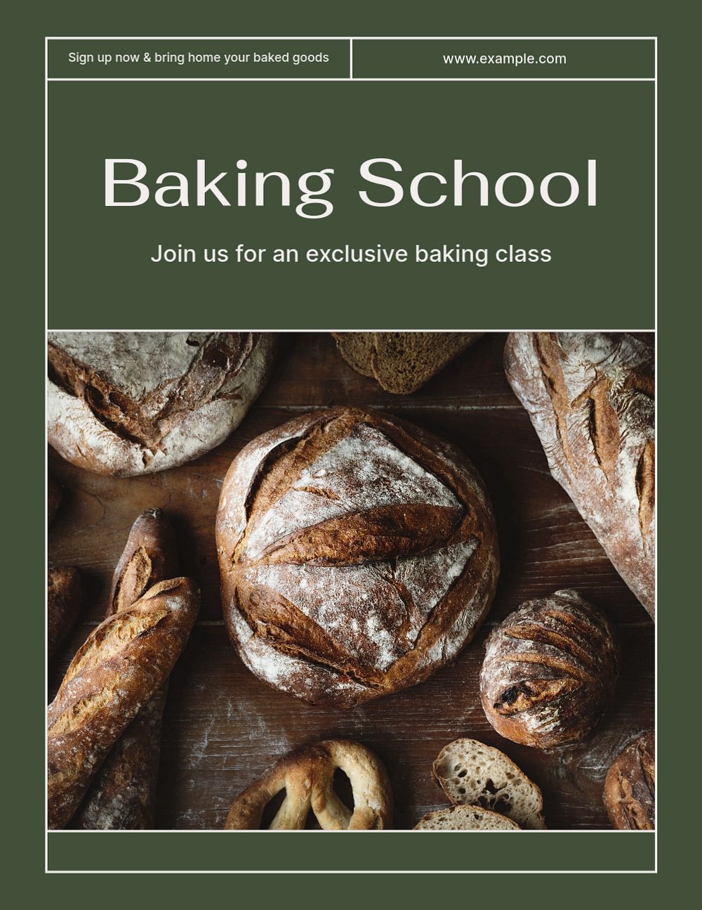 Baking school flyer template, editable text & design