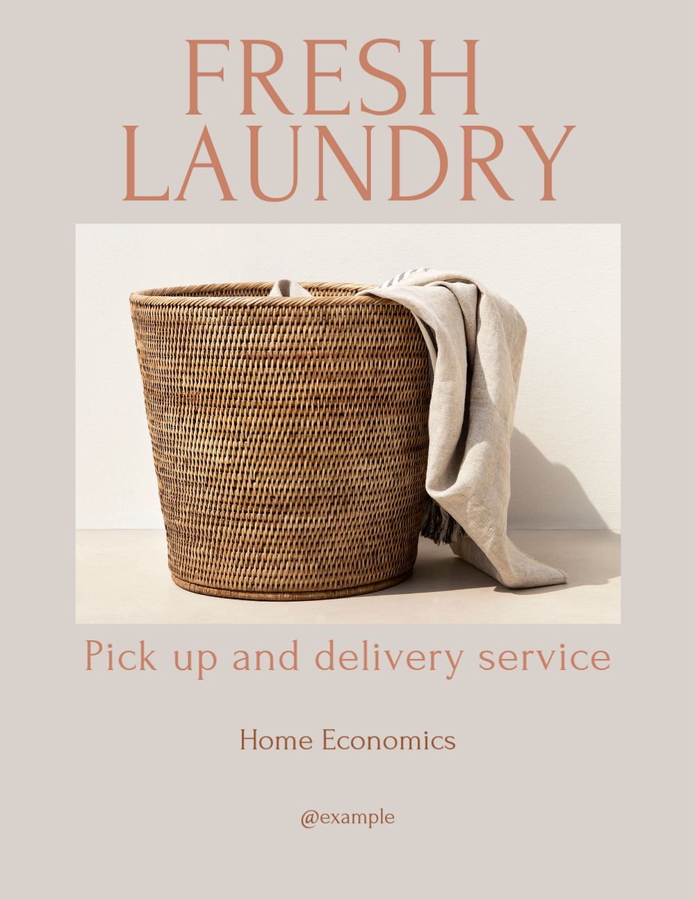 Laundry service flyer template, editable text & design