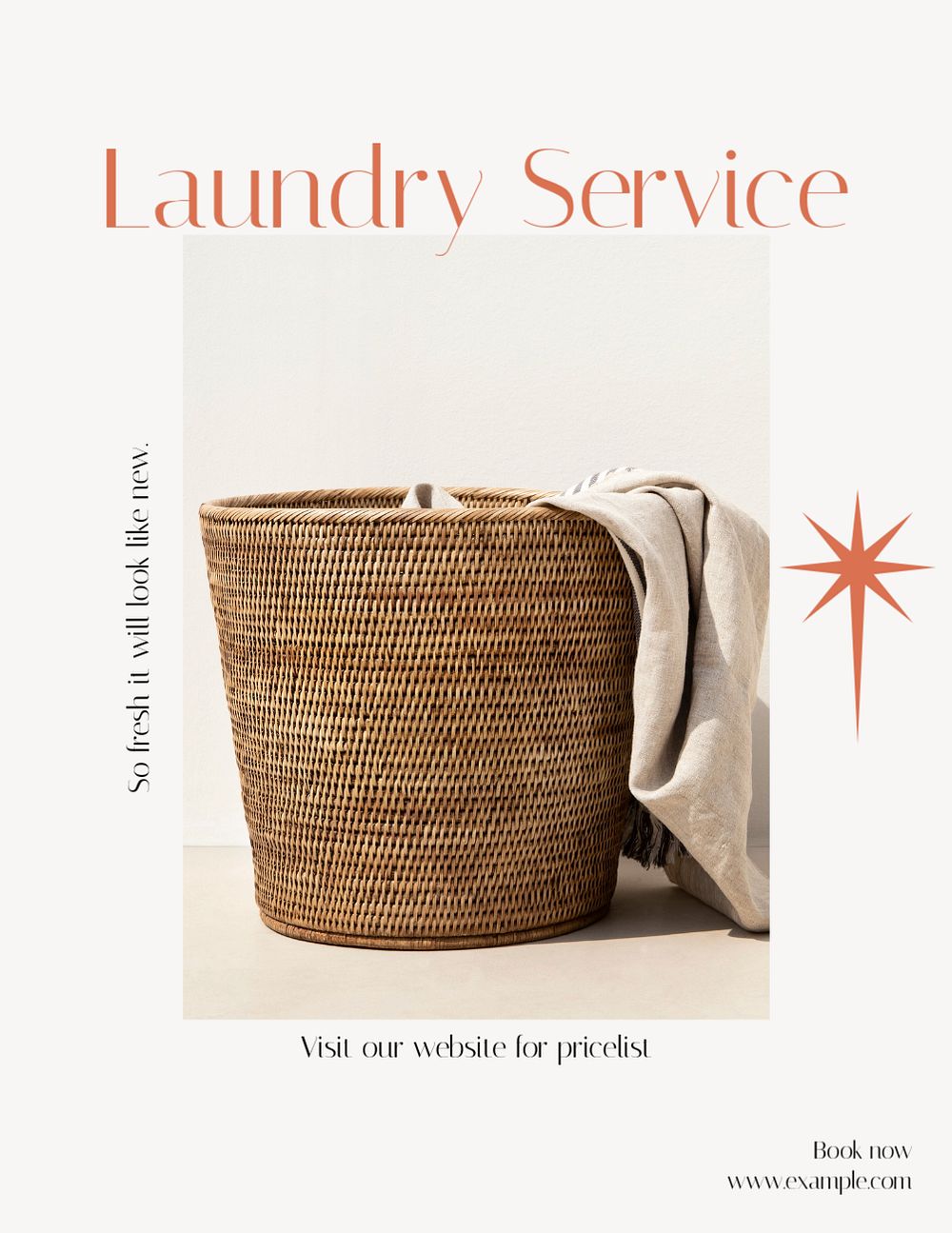 Laundry service flyer template, editable text & design